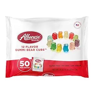 50 Mini Packs of Albanese Gummi Bears: The Perfect Snack for Any Sweet Toot