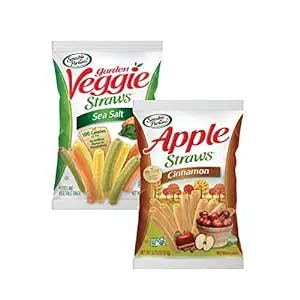 Sensible Portions Sweet & Salty Straws Variety Pack, Apple Straws and Sea Salt Veggie Straws, 0.75 oz Bag (Pack of 24)