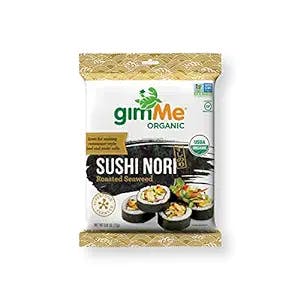 gimMe Snacks - Organic Roasted Seaweed - Sushi Nori - 0.81 Ounce - (Pack of 12) - non GMO, Gluten Free, Keto, Paleo
