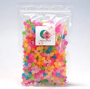 Mayca Moon Konpeito Japanese Tiny Sugar Candy Crystal type 200g (Rainbow)
