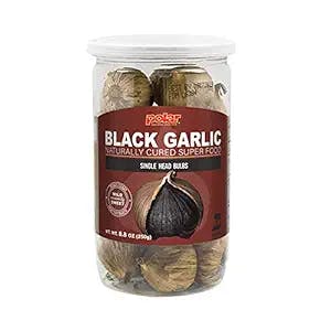 MW POLAR Whole Black Garlic 250grams, 8.8 Ounce, Whole Bulbs, Easy Peel, All Natural, Healthy Snack, Ready to eat, Chemical Free, Kosher Friendly