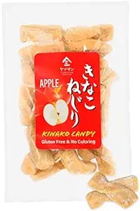 Japanese Apple Kinako Mochi Candies - Traditional Handmade Japanese Snacks, Gluten Free Sweets, No Coloring, From Hokkaido Japan, 180g(6.3oz)【YAMASAN】