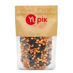 Yupik Sushi Flavored Seasoned Roasted Cashew Mix, 1 lb, Savory Crunchy Vegan Snack, Non GMO, No Preservatives or Artificial Flavors,Brown