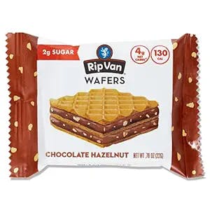 Rip Van Chocolate Hazelnut Wafer Cookies - Keto Snacks - Non-GMO Snack - Healthy Snacks - Low Carb & Low Sugar (2g) - Low Calorie Snack - Vegan - 16 Count