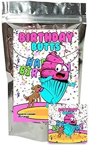 Birthday Butts Gummy Blueberry Flavored Fruit Jelly Disks Funny Unique Birthday Gag Gift Candy for Girls, Boys, Kids and Teens