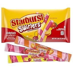STARBURST Swirlers Chewy Sticks Candy Share Size 2.96 oz. Bag
