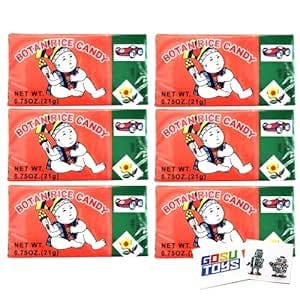 Botan Rice Candy (6 Pack) with 2 Gosutoys Stickers