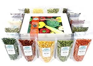 Harmony House Dehydrated Vegetable Sampler – 15 Count Variety Pack, Resealable Zip Pouches, For Cooking, Camping, Emergency Supply and More