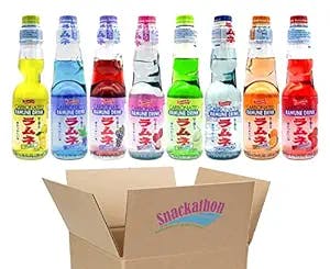 Ramune Japanese Soda, Variety Pack (8 Flavors)