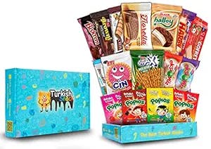 Turkish Snack Box, Variety Taste Care Package, International Assortment Bulk Snacks, Asian European Chocolates, Candy, Cookies, Crackers, Sweet, Delight Mystery Pack for Adults and Kids