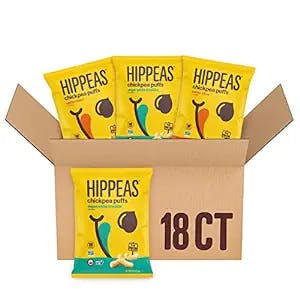 Hippeas Chickpea Puffs, Cheeze Variety Pack: Vegan White Cheddar, Nacho Vibes, 0.8 Ounce (Pack of 18), 3g Protein, 2g Fiber, Vegan, Gluten-Free, Crunchy, Plant Protein Snacks - Packaging May Vary