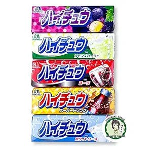 Hi-Chew Sticks Chewy Soft Candies Variety Pack, Include Unique Japanese Flavors(White Soda, Cola, Energy Drink, Grape, Lemon Squash, etc.) 5-Pack