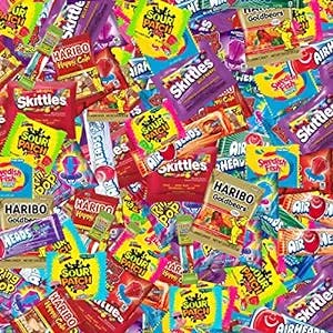 Assorted Bulk Candy Mix -Skittles, Air Heads, Swedish Fish, Sour Patch Kids, Haribo, Starburst, Individually Wrapped Candy - By Candy Market (4 LB)