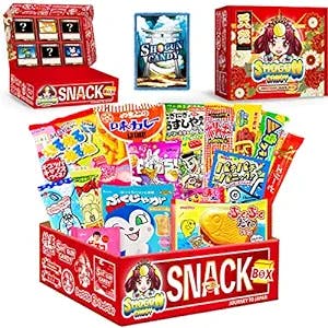 SHOGUN CANDY AMATERASU BOX Japanese snacks care package filled with yummy snacks and delicious candy from Japan. Great assortment of kawaii dagashi.