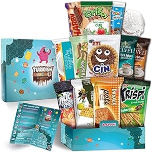 Midi International Snack Box | Premium and Exotic Foreign Snacks | Unique Snack Food Gifts Included | Try Extraordinary Turkish Gourmet Snacks | Candies from Around the World to Explore | Blue Cosmos Themed Box | 12 Full-Size Snacks