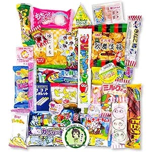 Japanese Snacks Assortment 30pcs, Full of Dagashi, Candy, Gummy, Marshmallows, Chips,Bubblegum, weird snacks food Japan, Ideal for Gifts, Picnics, and Snacks, for both Children and Adults.
