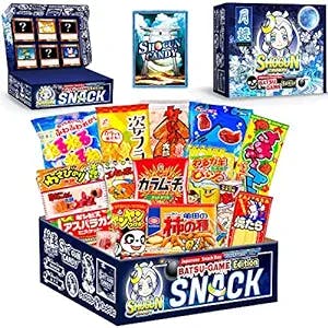SHOGUN CANDY TSUKUYOMI BOX Japanese snack box mix of exotic mystery snacks and candy from Japan. High quality yummy dagashi perfect for a gift idea.
