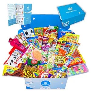 Sakura Box Japanese Candy & Snacks Dagashi Set & Pamphlet 50 Pieces Japanese Candy Snacks (Large)